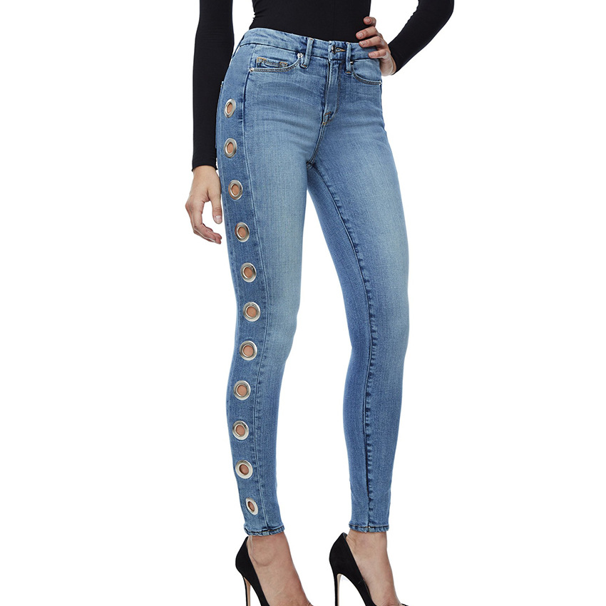 SZ60098 Good American Good Legs High Waist  Grommet Skinny Jeans